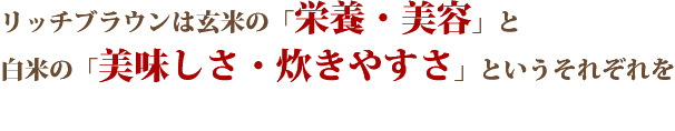 白米の「美味しさ・炊きやすさ」というそれぞれを